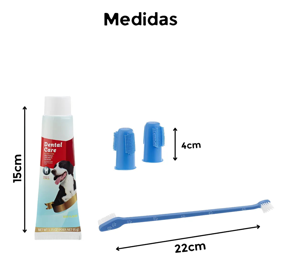 Crema Dental Con Sabor A Carne + 3 Kit C